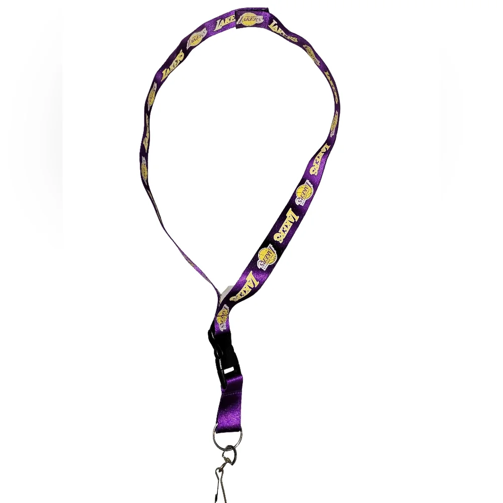 Lakers Official NBA Lanyards Gold & Purple With Detachable Key Holder Set Of 2
